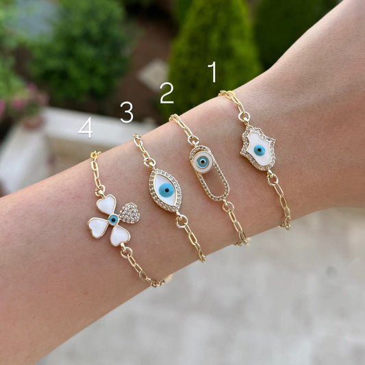 Thin Paperclip Charm Bracelets